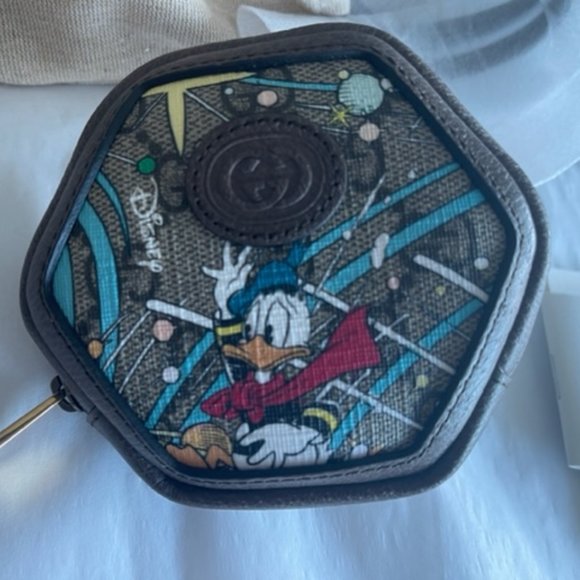 GUCCI GG Disney X Donald Duck Zip Around Marmont Brown Italy Authentic NEW - Picture 4 of 9